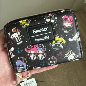 NWT Loungefly Sanrio Halloween Black Wallet with Misc Characters